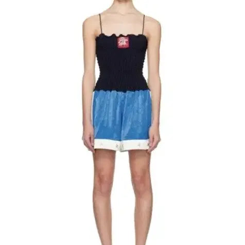 [BUNJANG] Corner Ives Black Shirring Boxing Short One-Piece / 코너아이브스블랙셔링복싱숏원피스