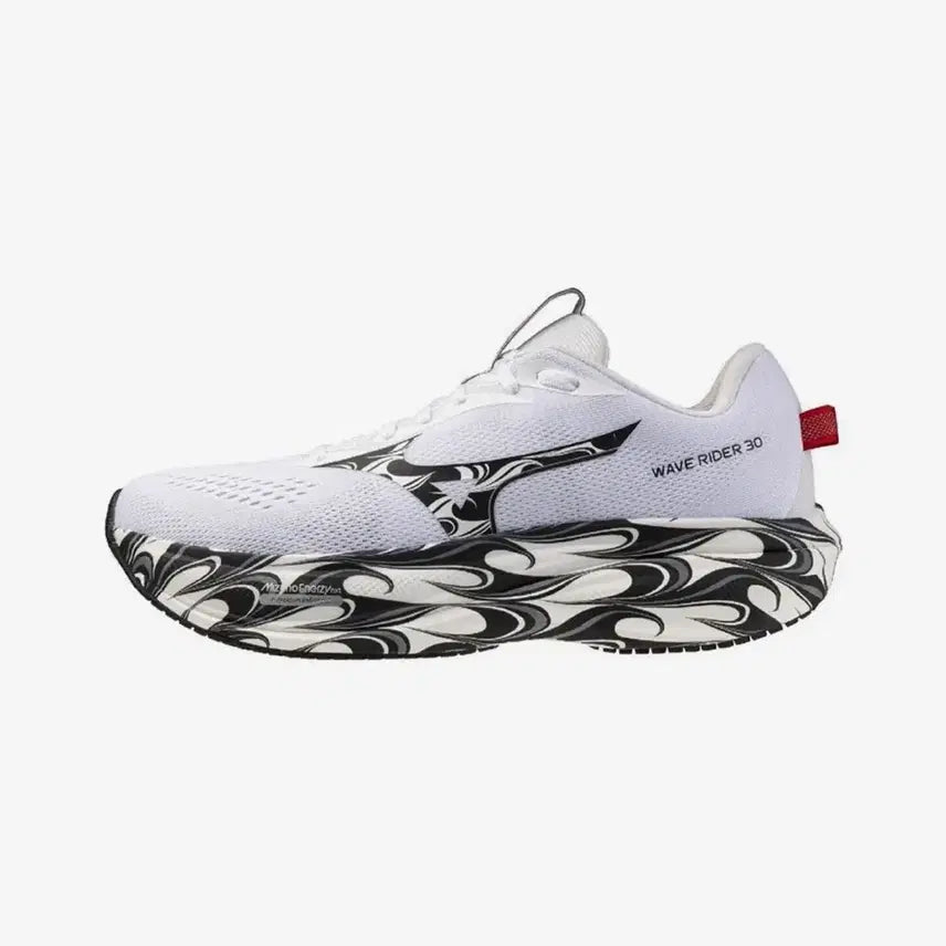 [BUNJANG] Mizuno Wave Rider 30 White Pattern Sneakers / 미즈노 웨이브라이더 30 화이트 패턴 스니커즈