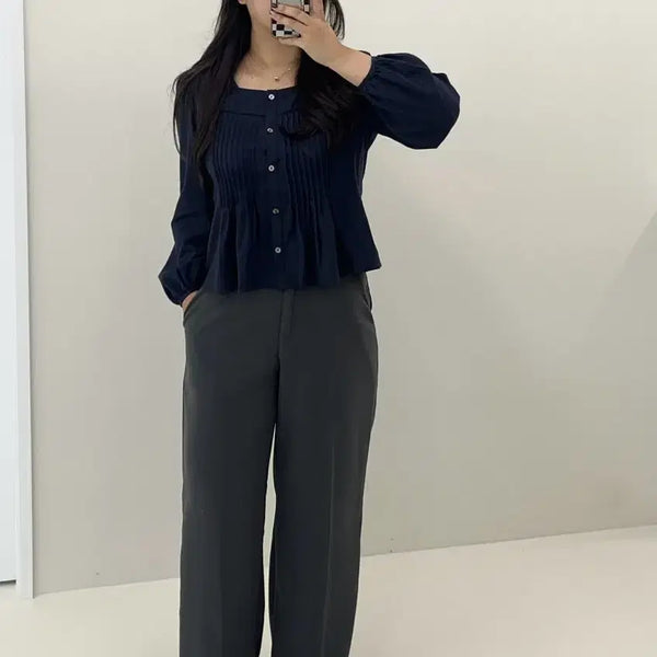 [BUNJANG] Hati66 Smooth Fit Straight Wide Slacks Charcoal XL / 하티66 매끈핏 일자 와이드 슬랙스 차콜 XL