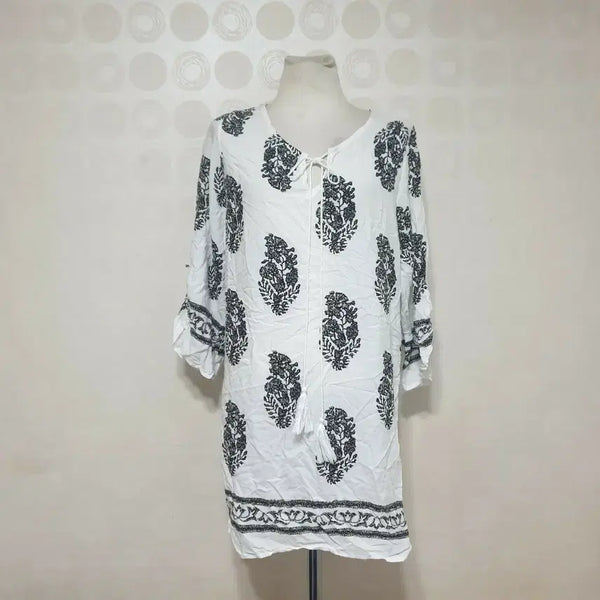 [BUNJANG] White Linen Long T-Shirt Size 66 / 흰블라우스66 얇은티66 린넨티66 롱티셔츠66 흰티셔츠66