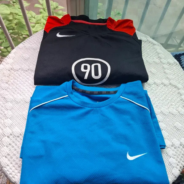 [BUNJANG] Nike Vintage Soccer T-Shirt Set (Black/Blue) / 나이키 축구 빈티지 반2종 (블랙/블루)