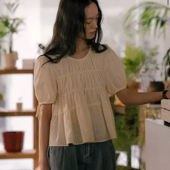 [BUNJANG] Till I Die Butter Freesize Sample Blouse / 틸아이다이 TISU01BL10_Butter 프리사이즈 샘플 새상품