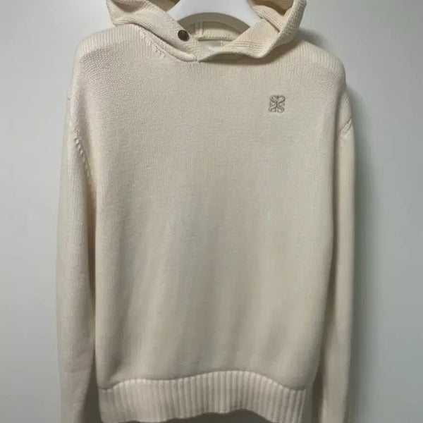 [BUNJANG] Setter Button Knit Hoodie - Ivory / [세터 버튼 니트 후드티 / 아이보리]