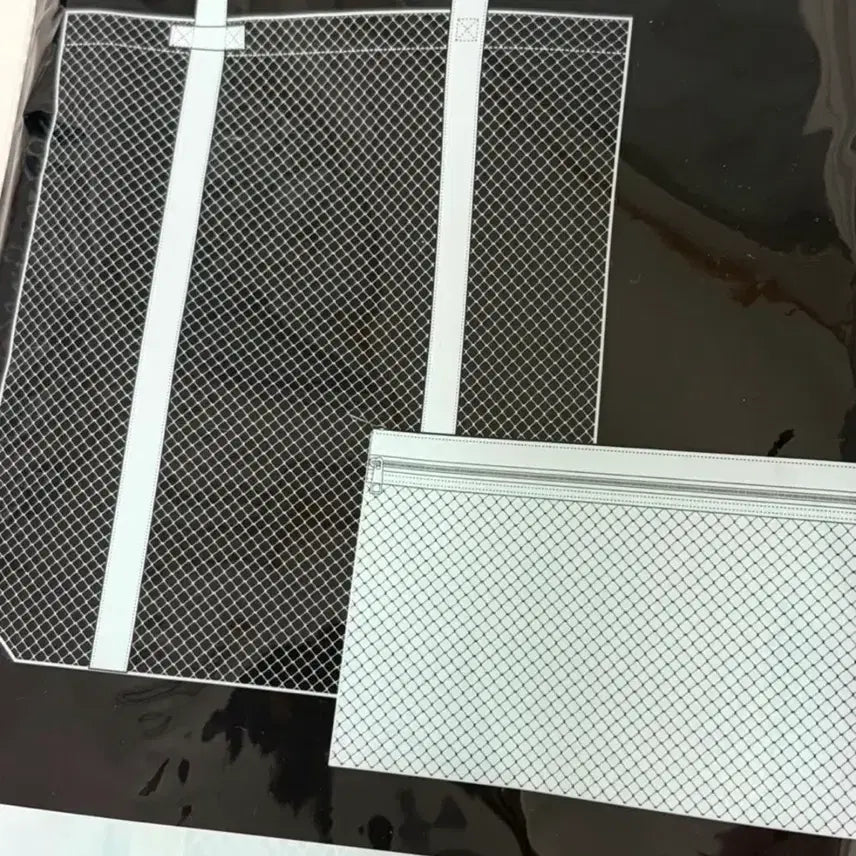 [BUNJANG] Uniqlo Mesh Tote Bag & Pouch Set / 유니클로 매쉬백 파우치