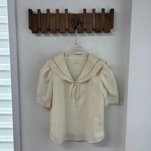 [BUNJANG] SJSJ 23 Sailor Short Sleeve Blouse / SJSJ 23년 세일러 반팔 블라우스
