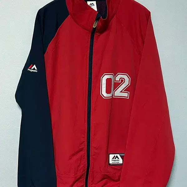 [BUNJANG] Majestic Old School Color Block Lightweight Windbreaker Jacket / 마제스틱 올드스쿨 배색 홑겹 바람막이 자켓 춘추복 야구점퍼 XL 105