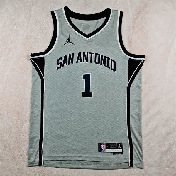 [BUNJANG] NBA Spurs #1 Victor Wembanyama Replica Jersey / NBA 농구 유니폼 스퍼스 1번 그레이 선언판 빅토르 빈밤아마