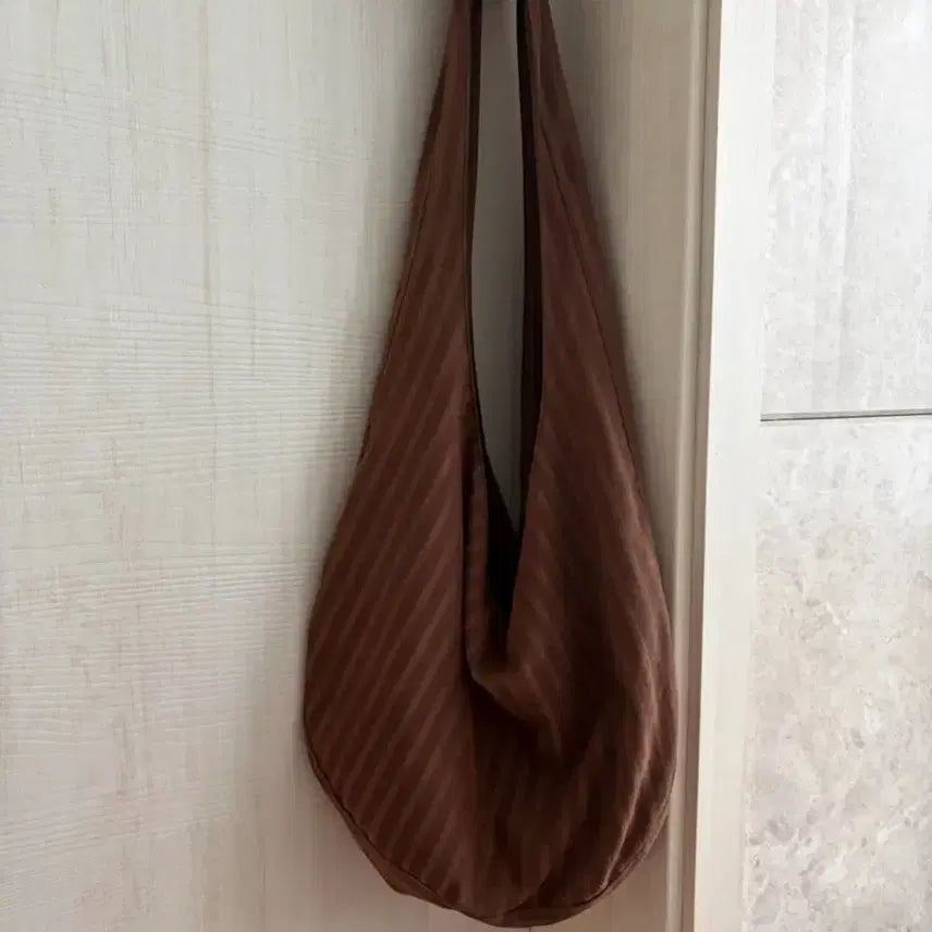 [BUNJANG] Murrow Brown Stripe Shoulder/Cross Bag / 뮤로우 - 브라운 스트라이프 숄더/크로스뱃
