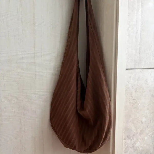 [BUNJANG] Murrow Brown Stripe Shoulder/Cross Bag / 뮤로우 - 브라운 스트라이프 숄더/크로스뱃