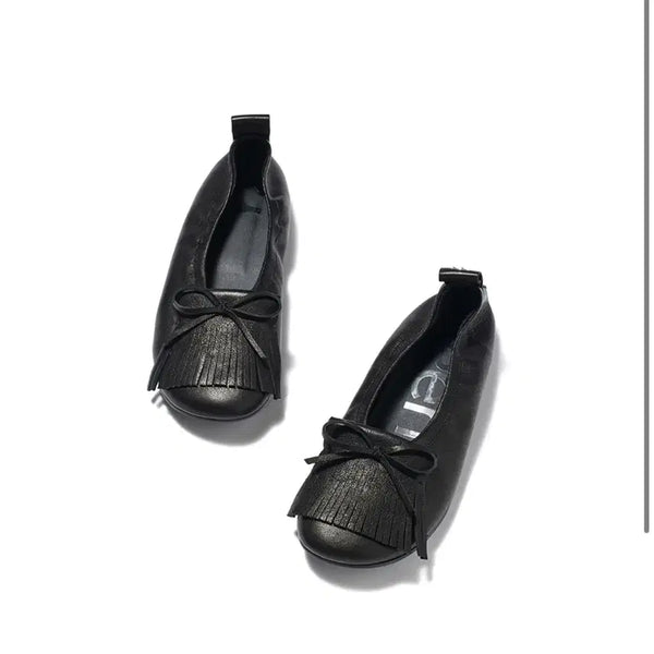 [BUNJANG] Open YY Fringe Flat Shoes / Open yy  프린지 플랫슈즈