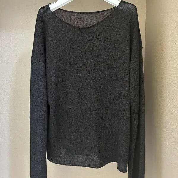 [BUNJANG] Ecrise Round Neck Knit T-Shirt / 에크리스 니트지 라운드 티셔츠