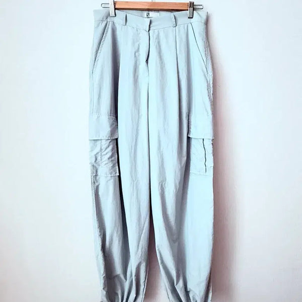 [BUNJANG] Laroom Light Blue Crinkle Cargo Jogger Pants / 라룸 하늘색 바삭이 느낌 카고 팬츠