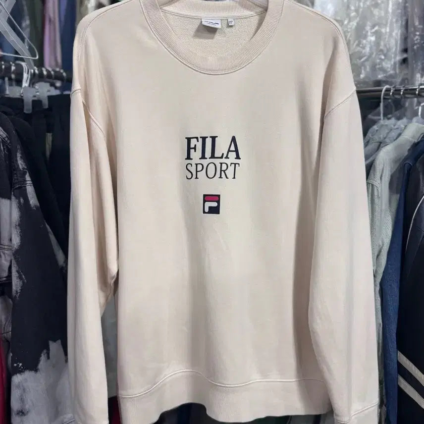 [BUNJANG] Fila Sport Beige Sweatshirt XX-Large / 휠라 스포츠 맨투맨 XX-LARGE 베이지