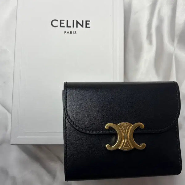 [BUNJANG] Celine Triomphe Bifold Wallet Black / 셀린느 트리옹프 지갑 블랙