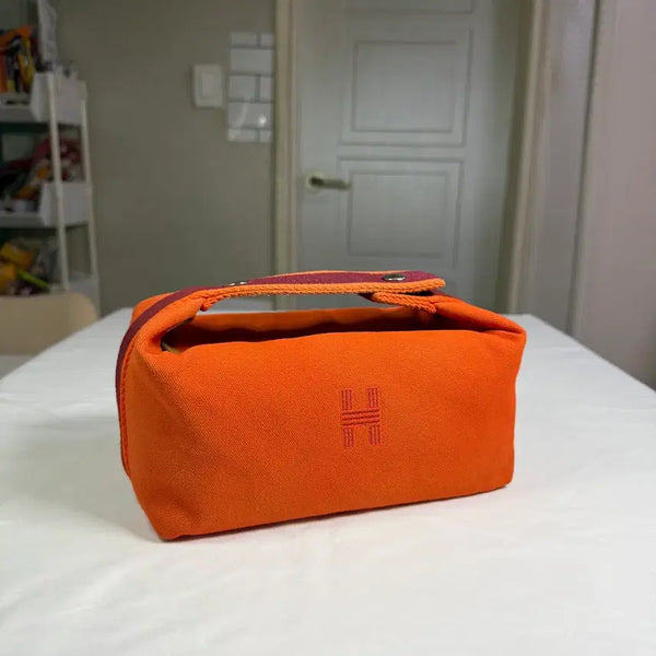 [BUNJANG] Hermes Brid-a-Brac Case Pouch Tote Bag Small Orange / { 스몰 } 에르메스 브리드 어 브랙 케이스 파우치 토트백