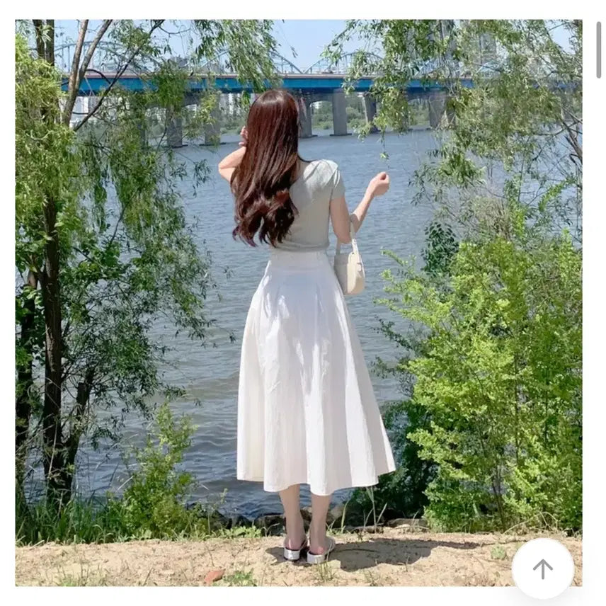 [BUNJANG] Unicon White Linen Maxi Skirt XXS / 유니콩 화이트 바스락 롱치마 XXS