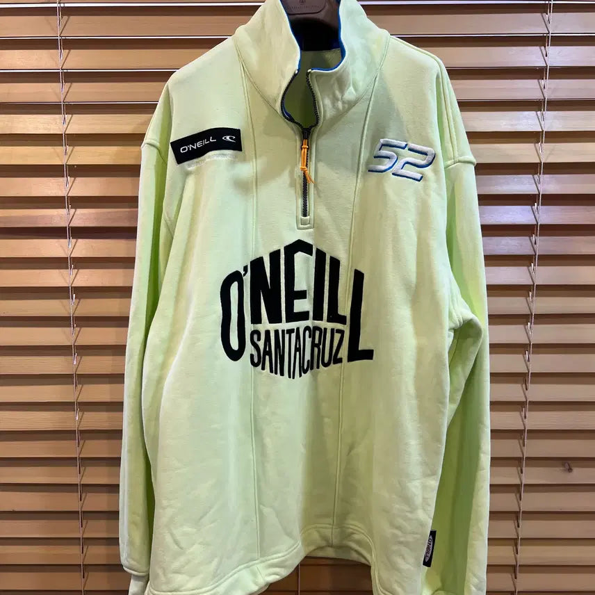 [BUNJANG] O'Neill Men's Fluorescent Yellow Half-Zip Long Sleeve T-Shirt / 오닐 O'NEILL 남성 형광옐로우 반집업티셔츠 긴팔티셔츠