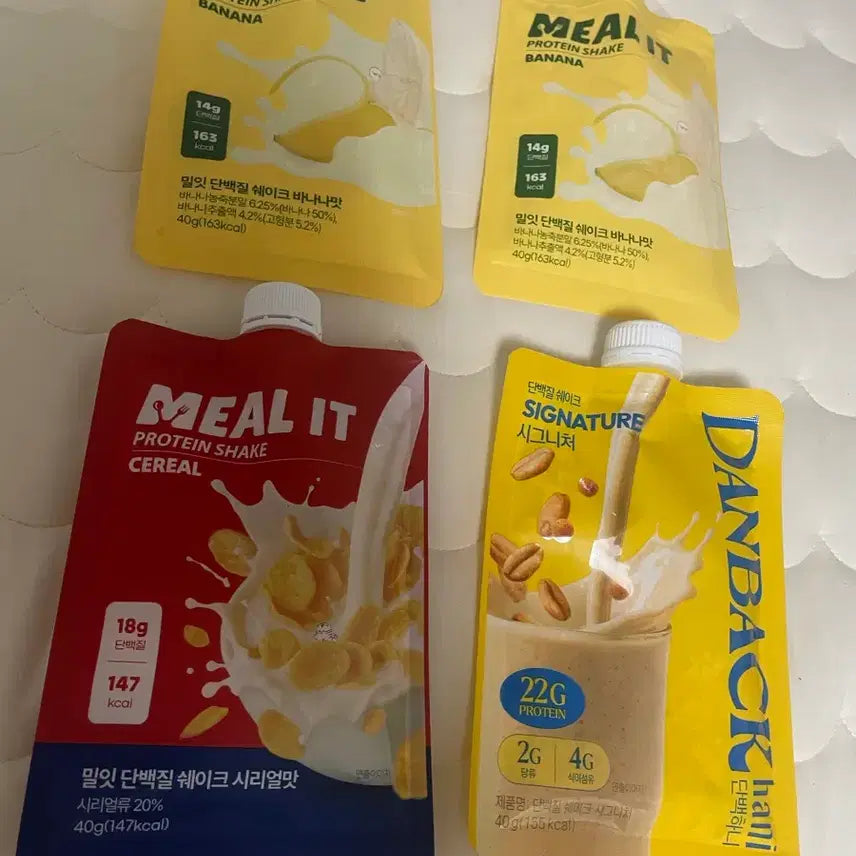 [BUNJANG] Mealit Protein Shake Bundle / [프로틴 쉐이크] 밀잇, 단백하니 4개 일괄 14000원