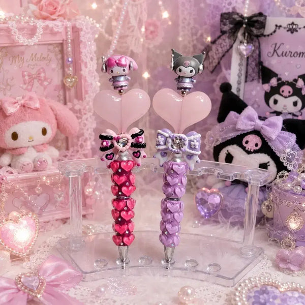 [BUNJANG] Kuromi & My Melody Decorated Ballpoint Pen / 마멜 쿠로미 볼꾸 볼펜