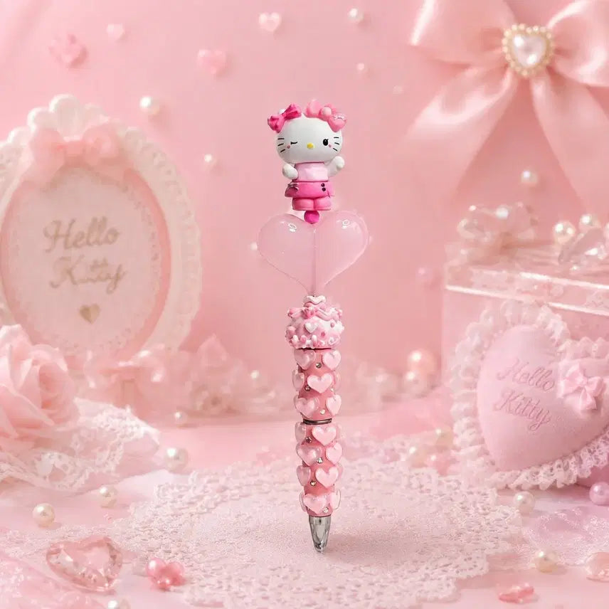 [BUNJANG] Hello Kitty Figure & Heart Handmade Pen / 키티피규어 볼꾸 핸드메이드 볼펜