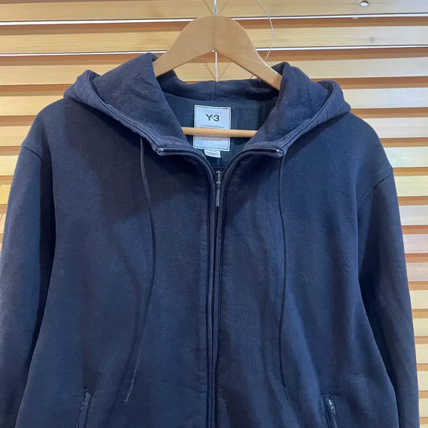 [BUNJANG] Y-3 Yohji Yamamoto Men's Cotton Hooded Zip-Up Sweatshirt Jumper / Y-3 요지야마모토 남성 블랙 후드집업점퍼 코튼점퍼 스웻점퍼