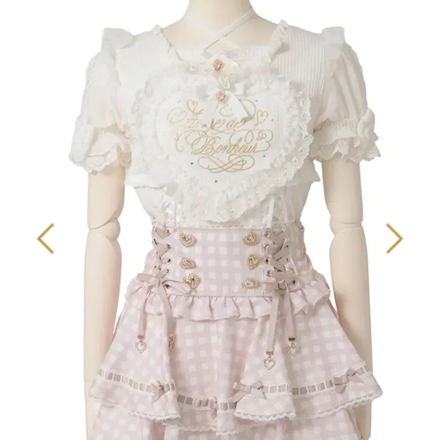 [BUNJANG] Lizlisa Frill Heart Ribbon Sleeve Blouse / 리즈히사 프릴 하트 리본 슬리브 탑 블라우스