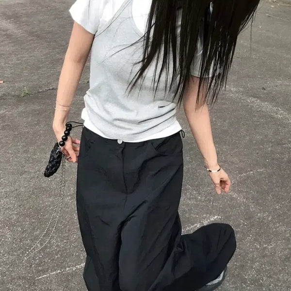 [BUNJANG] The Nero Shirring Layered Halterneck Tank Top Gray / 더니로 셔링 레이어드 홀터넥 나시 그레이