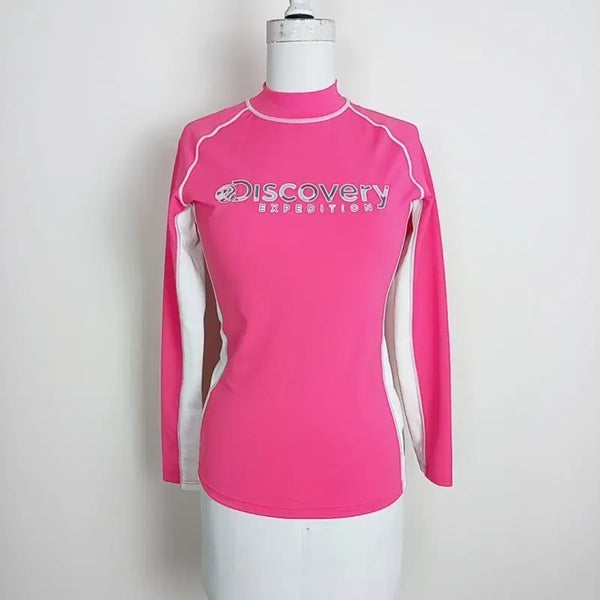 [BUNJANG] Discovery Pink Rash Guard Swimsuit Women's Size 90 / 디스커버리/핑크 래쉬가드 수영복 여90/라덴