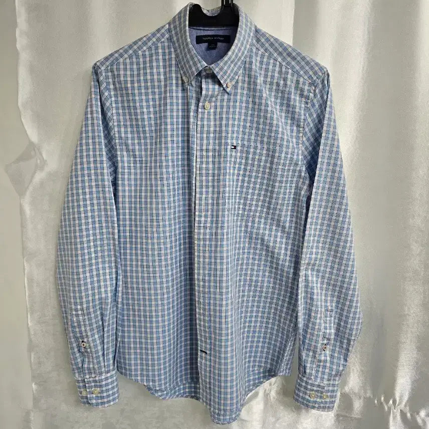 [BUNJANG] Tommy Hilfiger Blue Checkered Shirt / 타미힐피거 체크 남방 블루 (2335)