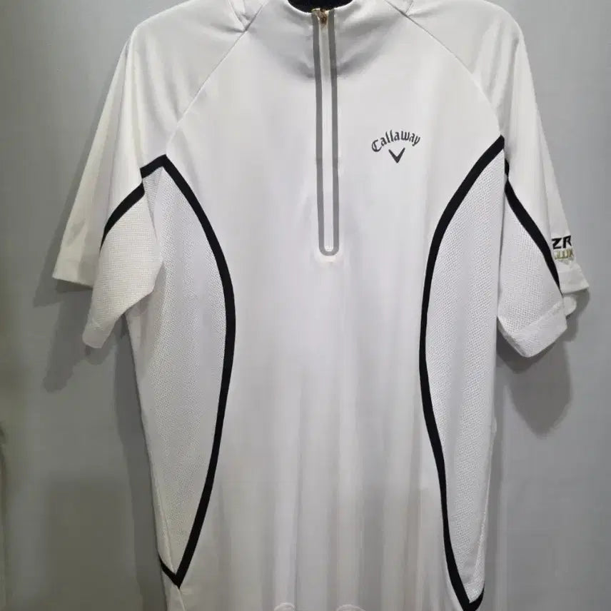 [BUNJANG] Callaway Golf Short Sleeve Zip Polo Shirt White / 캘러웨이 골프 반팔 셔츠 흰색