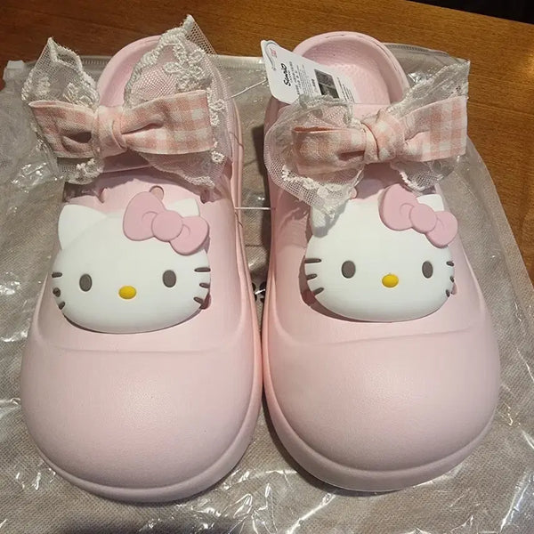 [BUNJANG] Sanrio Hello Kitty Pink Ribbon Sandals / 산리오 헬로키티 핑크 리본 샌들