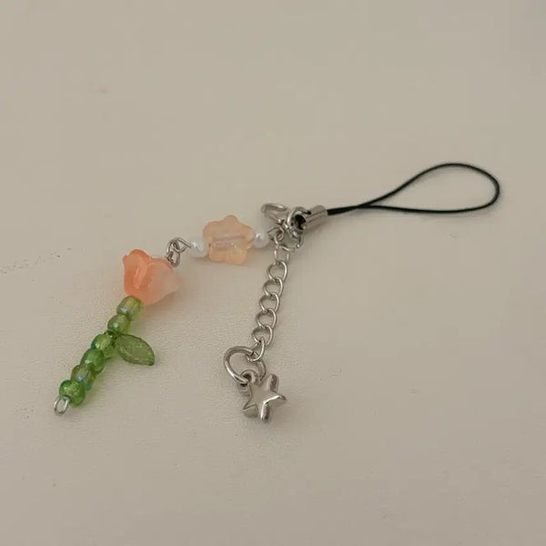 [BUNJANG] Handmade Silver Bell Flower Charm / 핸드메이드 비즈 은방울 꽃 키링