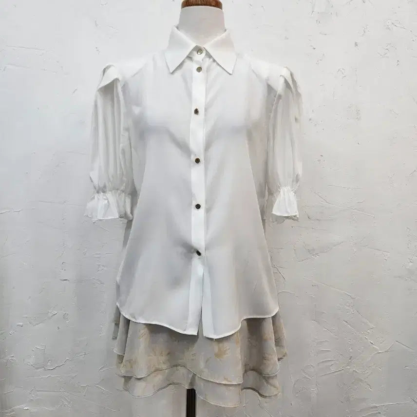[BUNJANG] Satin Puff Sleeve Shirt / 새틴 퍼프소매 셔츠