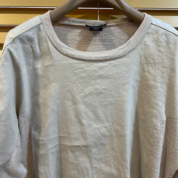 [BUNJANG] DKNY Women's Oatmeal Beige Sleeve Ribbon 7/10 Sleeve Knit XS / 디케이앤와이 DKNY 여성 오트밀베이지 소매리본 7부니트 XS
