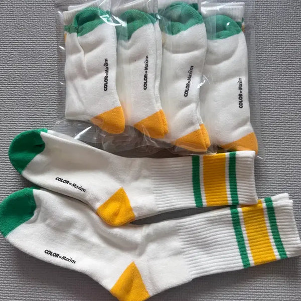 [BUNJANG] Unisex Couple Socks 6-Pair Set / 남성용 여성용 양말 커플 양말 3켤레 세트