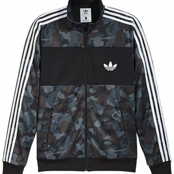 [BUNJANG] Adidas x Bape Camouflage Track Jacket Black L / 새상품 아디다스 베이프 져지 흑계 L