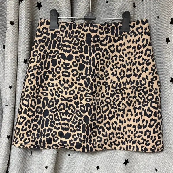 [BUNJANG] Leopard Print Mini Skirt L / 레오파드 호피 미니스커트L 새상품