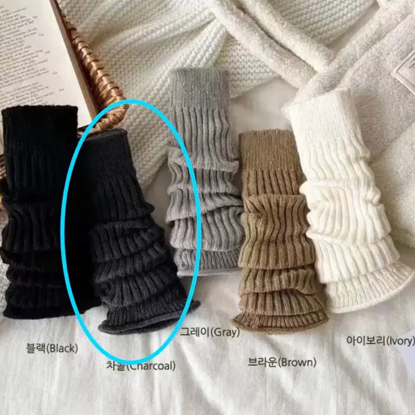 [BUNJANG] Ribbed Knee-High Socks Leg Warmers / 에이블리 골지 니삭스 양말 레그워머 / 무신사지그재그모리걸빈티지