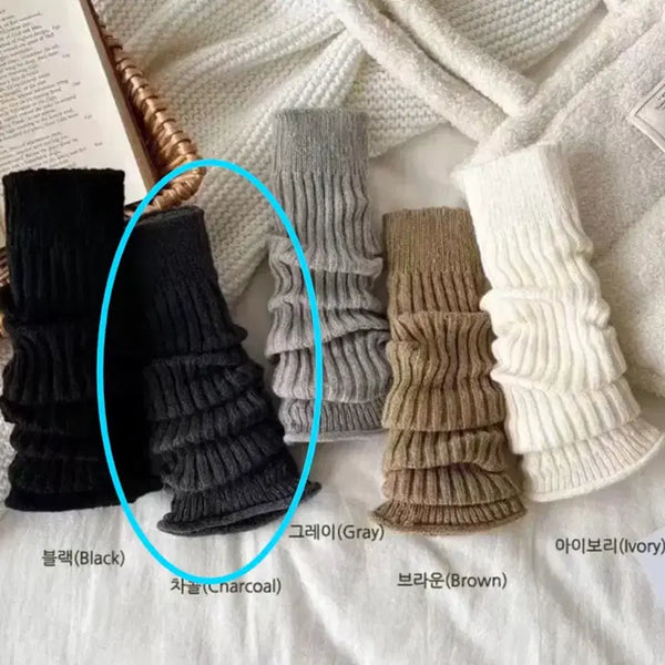 [BUNJANG] Ribbed Knee-High Socks Leg Warmers / 에이블리 골지 니삭스 양말 레그워머 / 무신사지그재그모리걸빈티지