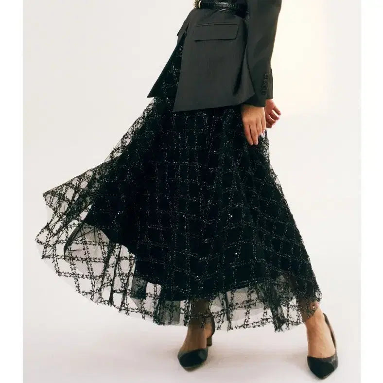 [BUNJANG] Blanche Mystic Lace Tulle Skirt / 블랑쇼 미스틱 레이스 튤 m