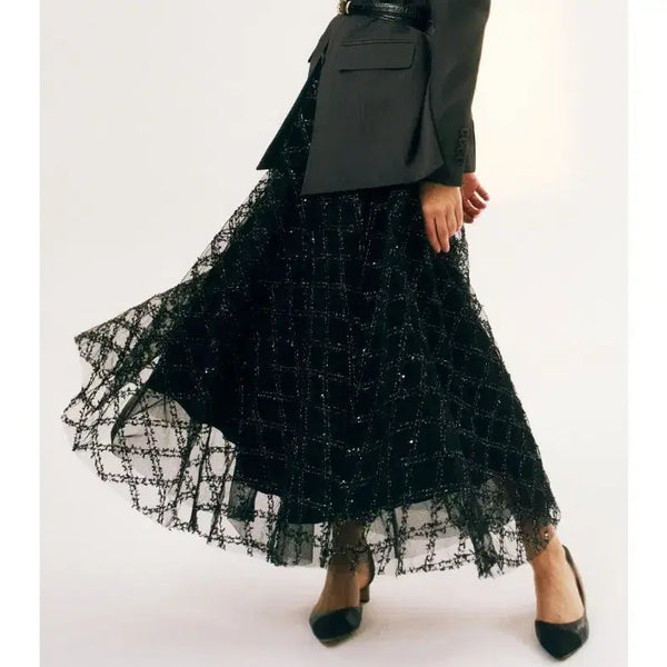 [BUNJANG] Blanche Mystic Lace Tulle Skirt / 블랑쇼 미스틱 레이스 튤 m