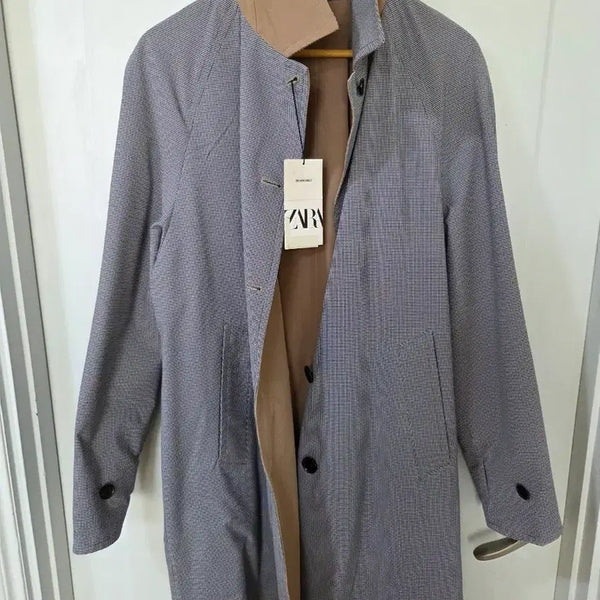 [BUNJANG] ZARA Man Reversible Check Coat (Size M) / ZARA MAN 리버서블 체크 코트 M 남성코트