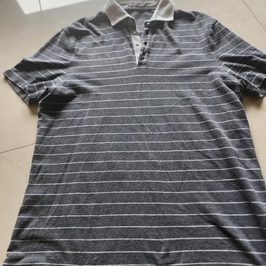 [BUNJANG] Brunello Cucinelli Striped Polo T-Shirt / 브루넬로 쿠치넬리 스트라이프  폴로 반팔 티셔츠