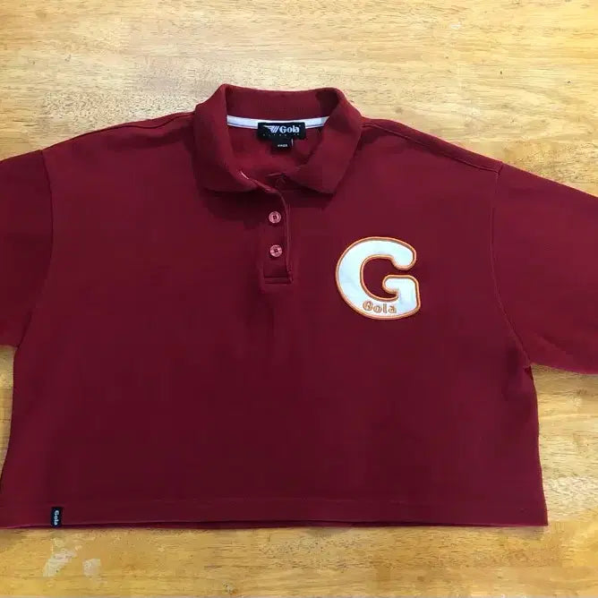 [BUNJANG] Gola Collar Crop Short Sleeve T-Shirt / Gola 카라 크롭 반팔티