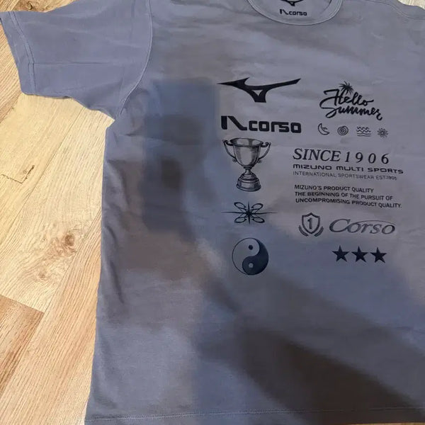 [BUNJANG] IL CORSO x Mizuno Short Sleeve T-Shirt Dark Gray M / 일꼬르소x미즈노 반팔 티셔츠 다크 그레이 m iets5e703g3 중고