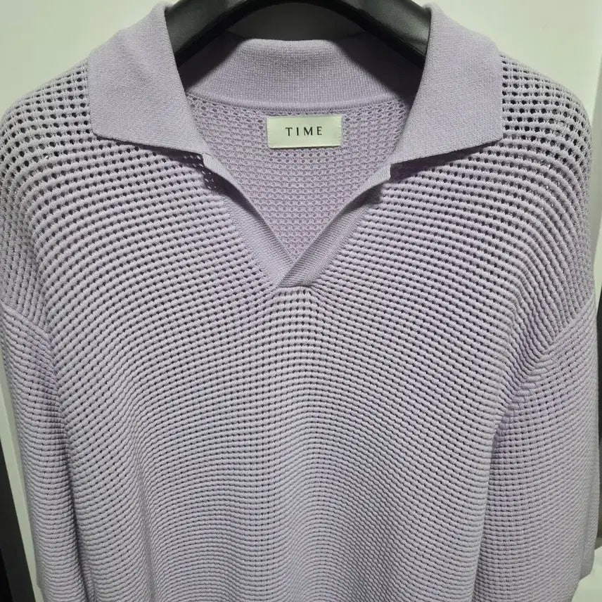 [BUNJANG] TIME HOMME Lavender Short Sleeve Knit / 타임옴므 라벤더 반팔 니트
