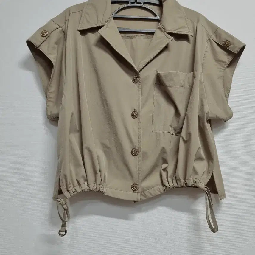 [BUNJANG] Vintage Beige Short Sleeve Shirt Jacket / 빈티지 베이지색 반팔 셔츠 자켓
