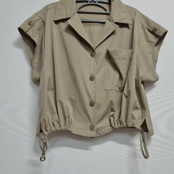 [BUNJANG] Vintage Beige Short Sleeve Shirt Jacket / 빈티지 베이지색 반팔 셔츠 자켓
