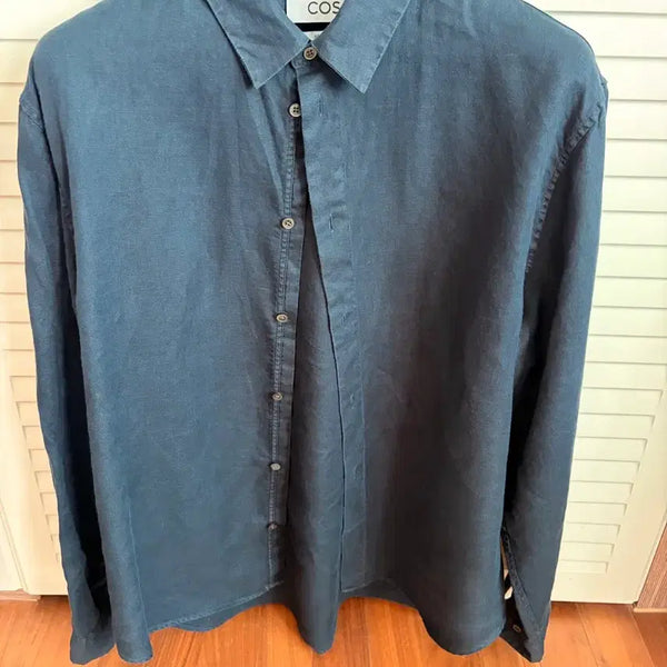 [BUNJANG] COS Relaxed Linen Shirt Navy (L) / 코스(COS) 릴렉스드 리넨셔츠 네이비 (L)
