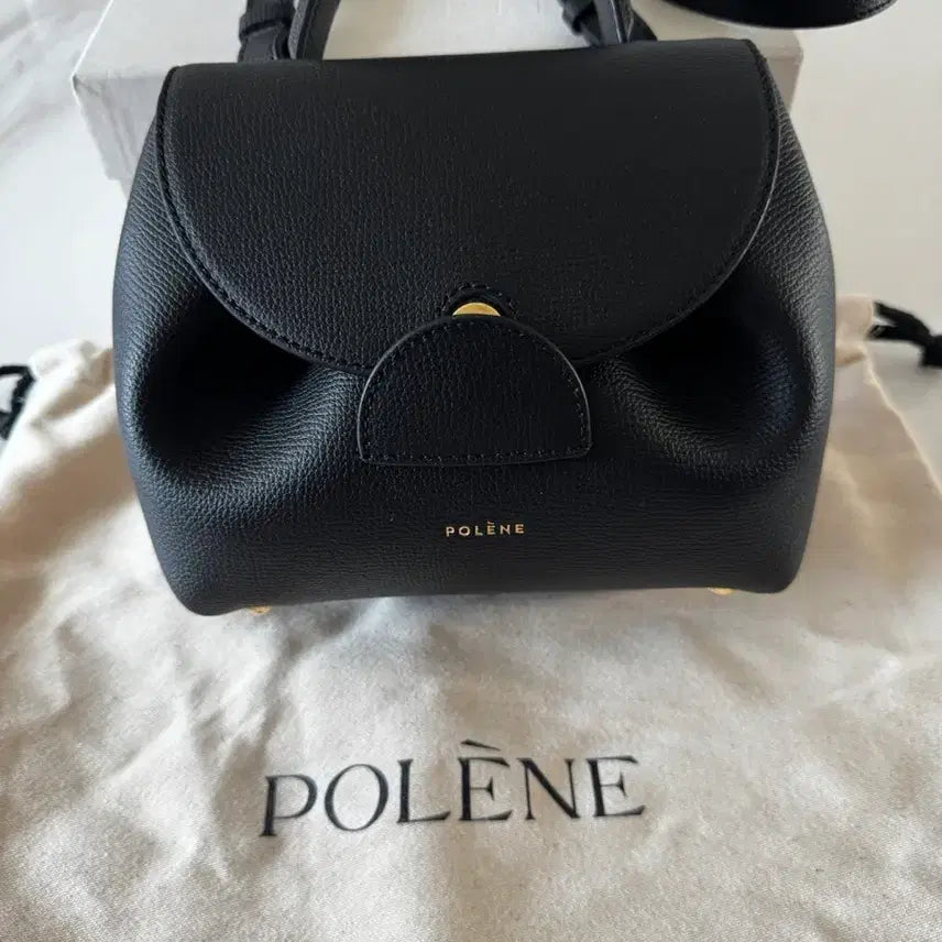 [BUNJANG] Polene Numero Dix Nano Black Leather Tote Bag / 폴렌느 누메로 앙 나노 블랙 가죽 토트백
